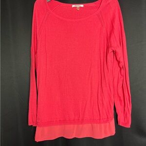 DKNYC Orange Long Sleeve Relaxed Blouse